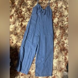 Old Navy Blue Wide-Leg Jumpsuit with Spaghetti Straps